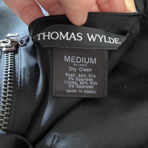 Thomas Wylde Black Silk Fitted Cocktail Midi Dress New Without Tags Medium - Picture 7 of 7